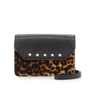 Logan Leopard-Print Calf Hair Mini Crossbody Bag